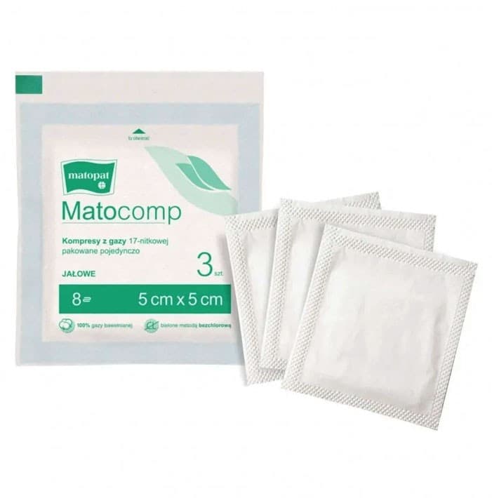 Gauze swabs 17 thread, 12 ply , size 5cm x 5cm (Pack of 3 pieces), sterile – oficiali Falcon Medical produkto nuotrauka