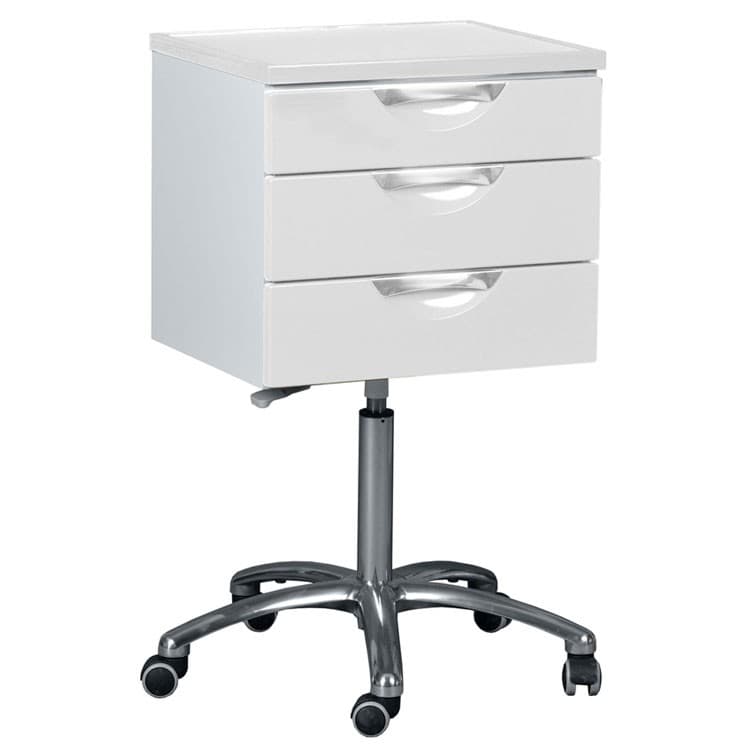 Dental mobile cabinet with 3 drawers 500 x 425 x 900 up to 1080 mm , White – oficiali Falcon Medical produkto nuotrauka