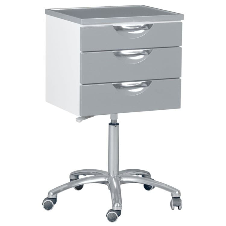 Dental mobile cabinet with 3 drawers 500 x 425 x 900 up to 1080 mm , Silver – oficiali Falcon Medical produkto nuotrauka