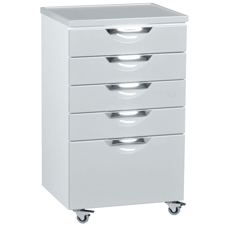 Dental mobile cabinet with 5 drawers 500 x 425 x 835mm, White – oficiali Falcon Medical produkto nuotrauka