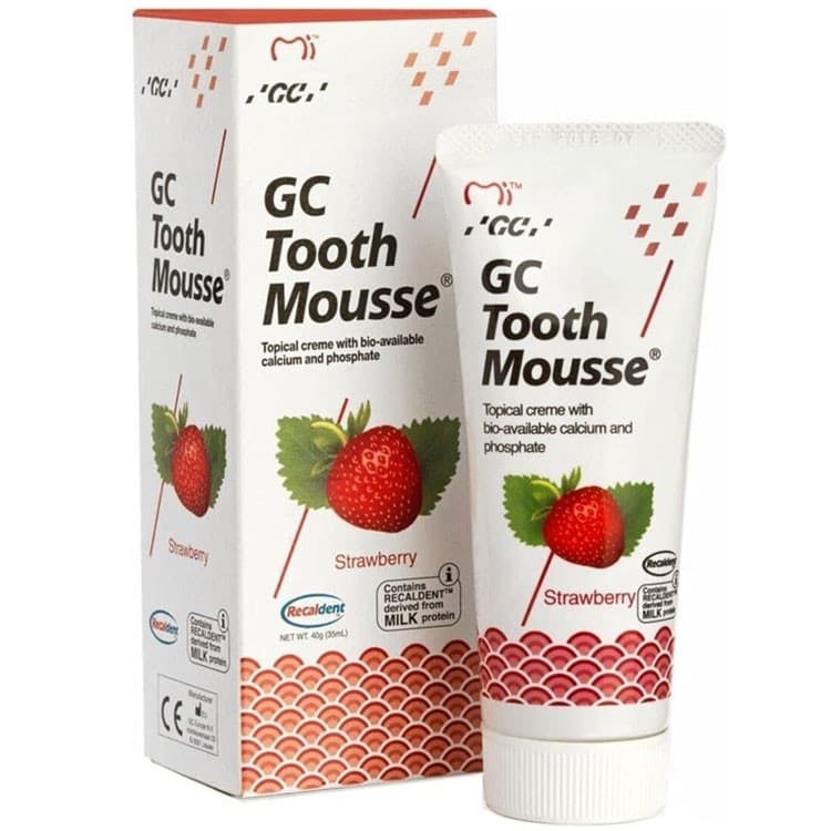 GC Tooth Mousse Strawberry 35ml – oficiali Falcon Medical produkto nuotrauka