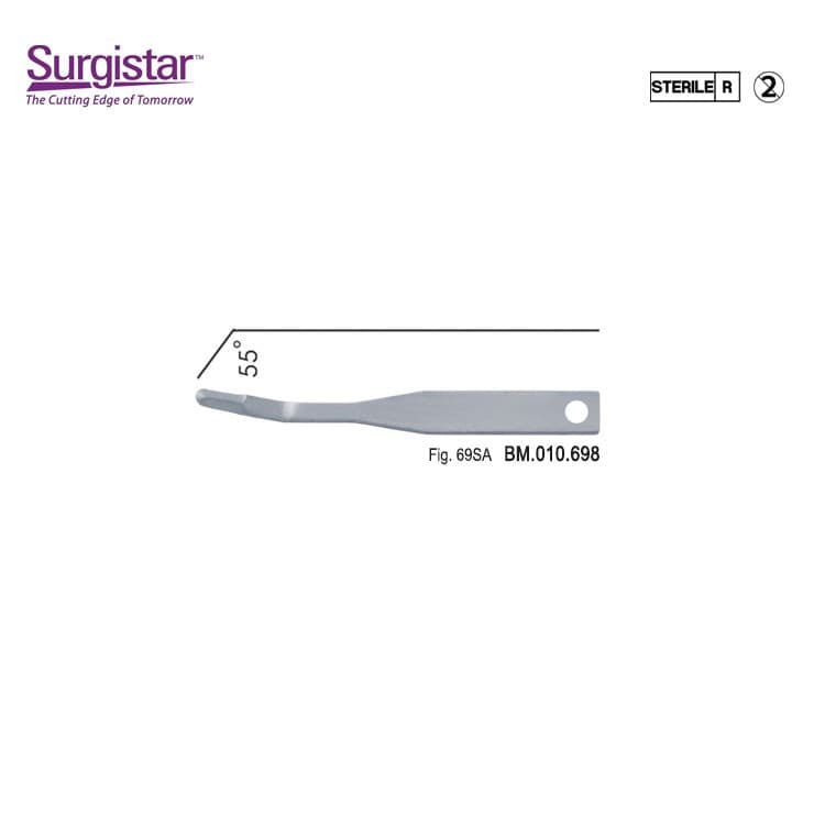 Scalpel blade micro mini 55° fig. 69SA (Pack of 6 pieces) – oficiali Falcon Medical produkto nuotrauka
