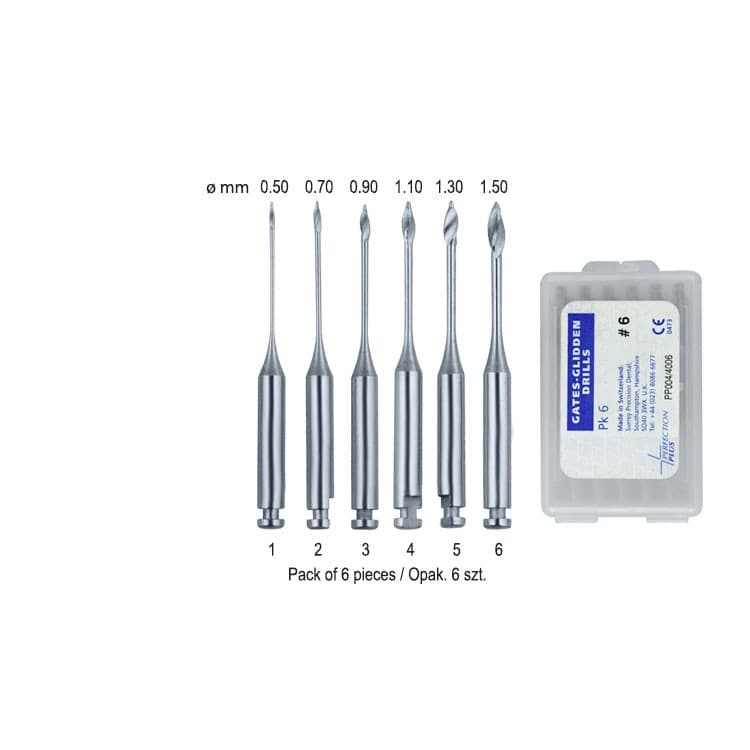 P+ Reamers Gates Glidden RA fig. 6 (Pack of 6 pieces) – oficiali Falcon Medical produkto nuotrauka