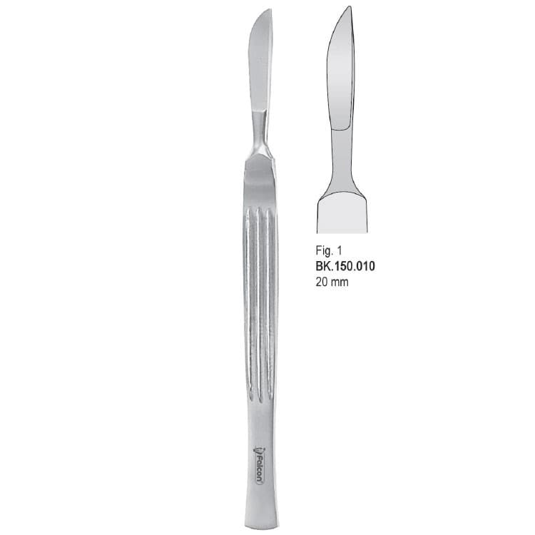 Scalpel stainless steel 20mm blade fig. 1 – oficiali Falcon Medical produkto nuotrauka
