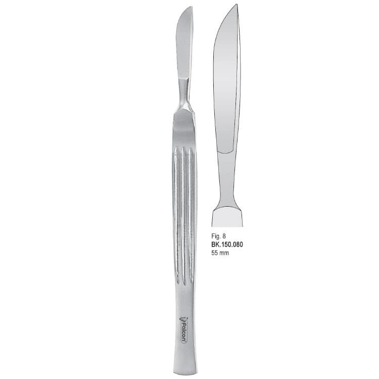 Scalpel stainless steel 55mm blade fig. 8 – oficiali Falcon Medical produkto nuotrauka