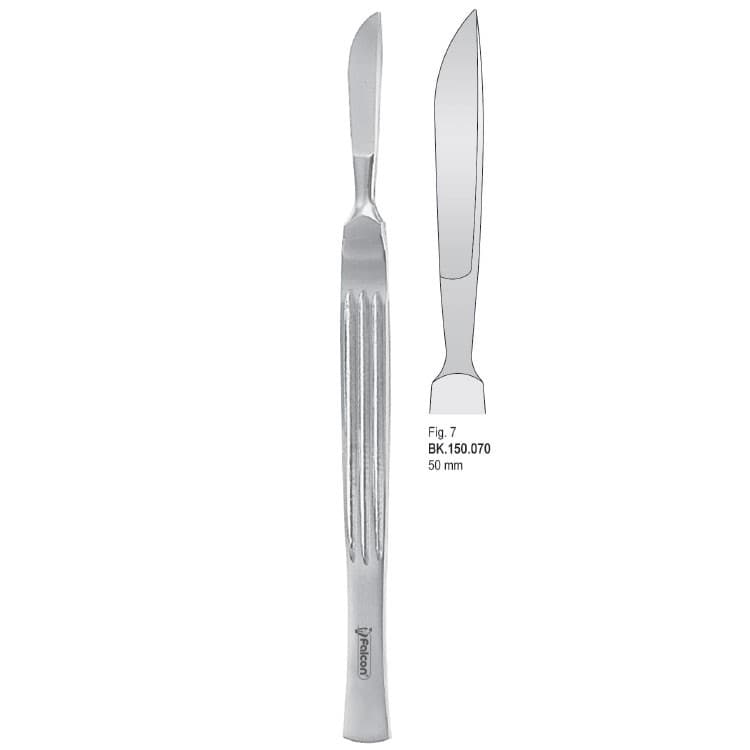Scalpel stainless steel 50mm blade fig. 7, 170mm – oficiali Falcon Medical produkto nuotrauka