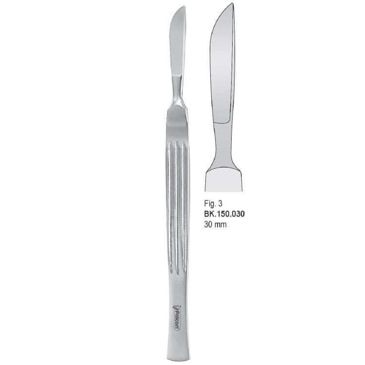 Scalpel stainless steel 30mm blade fig. 3 – oficiali Falcon Medical produkto nuotrauka