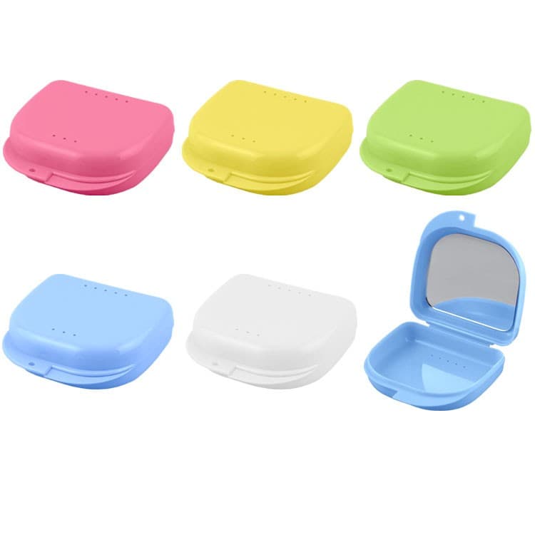 Retainer cases with mirror midi assorted 85 x 82 x 28mm (10 pieces) – oficiali Falcon Medical produkto nuotrauka