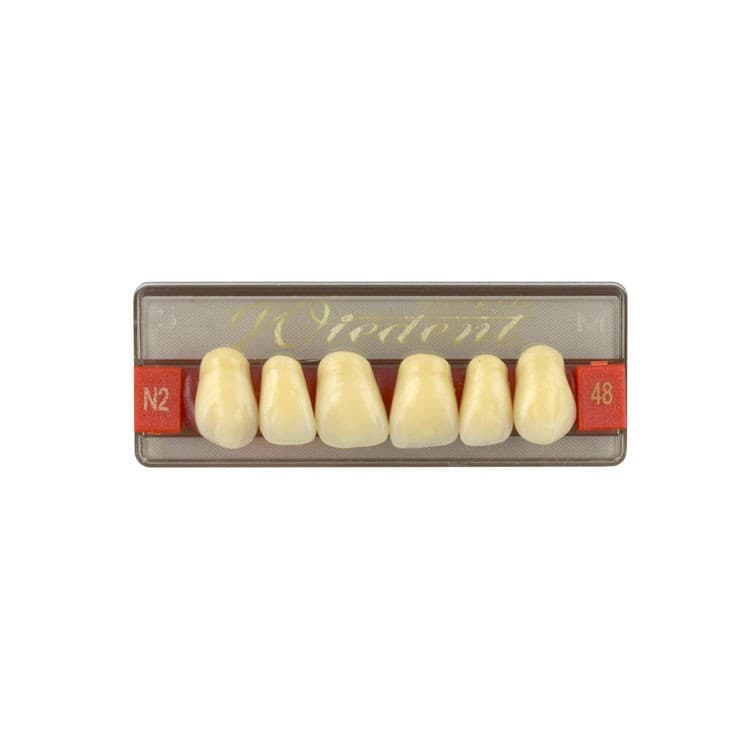 Acrylic teeth upper anteriors no 48, color N2, 6 pieces – oficiali Falcon Medical produkto nuotrauka
