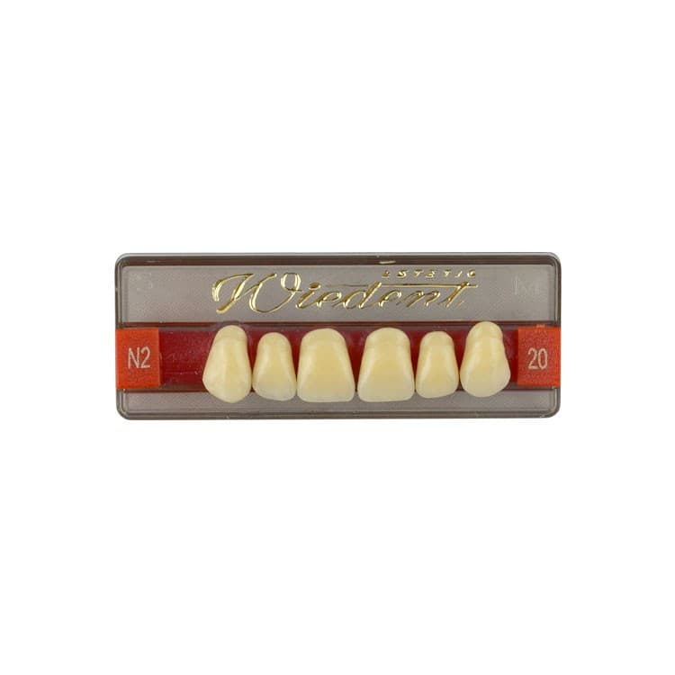 Acrylic teeth upper anteriors no 20, color N2, 6 pieces – oficiali Falcon Medical produkto nuotrauka