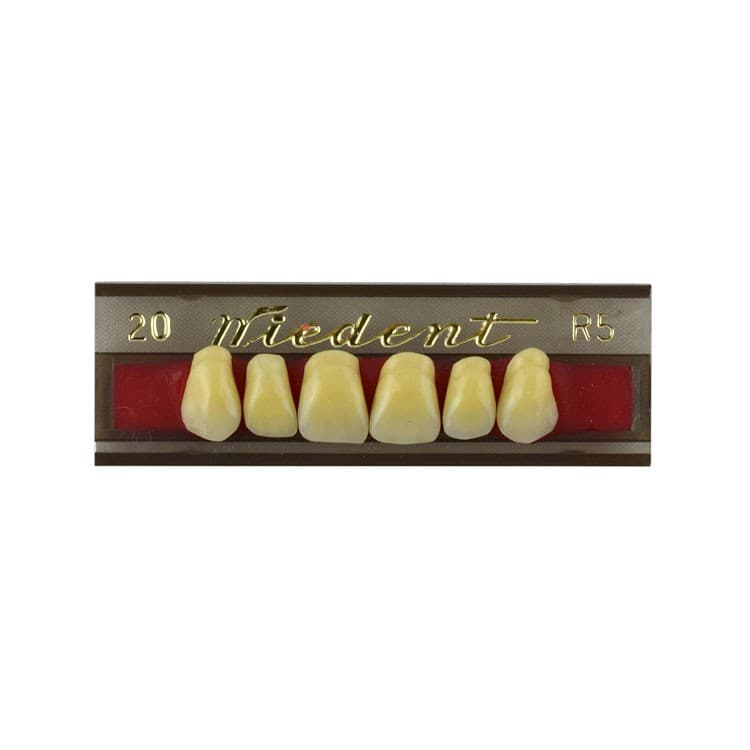 Acrylic teeth upper anteriors no 20, color R5, 6 pieces – oficiali Falcon Medical produkto nuotrauka