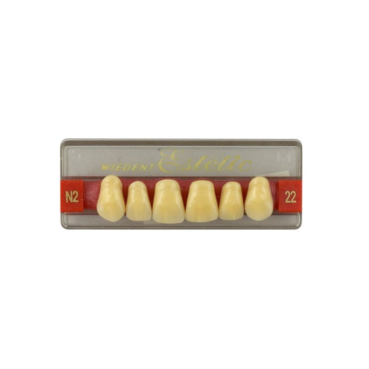 Acrylic teeth upper anteriors no 22, color N2, 6 pieces – oficiali Falcon Medical produkto nuotrauka