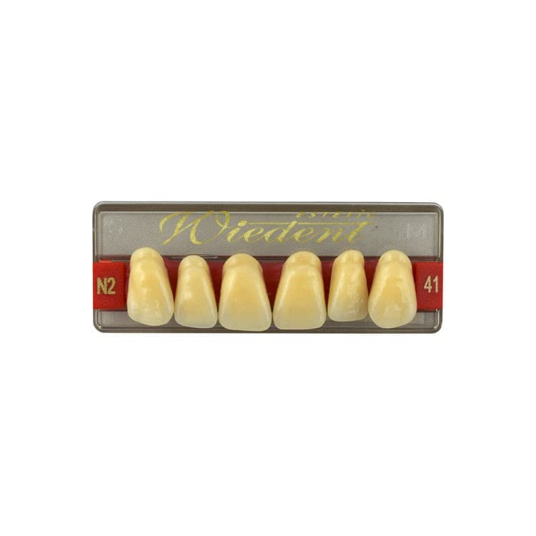 Acrylic teeth upper anteriors no 41, color N2, 6 pieces – oficiali Falcon Medical produkto nuotrauka