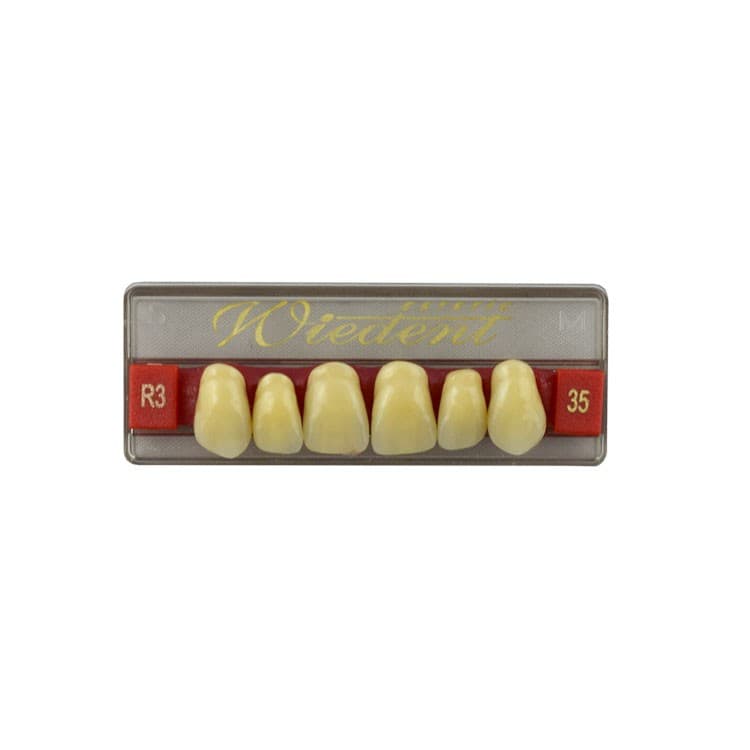 Acrylic teeth upper anteriors no 35, color R3, 6 pieces – oficiali Falcon Medical produkto nuotrauka
