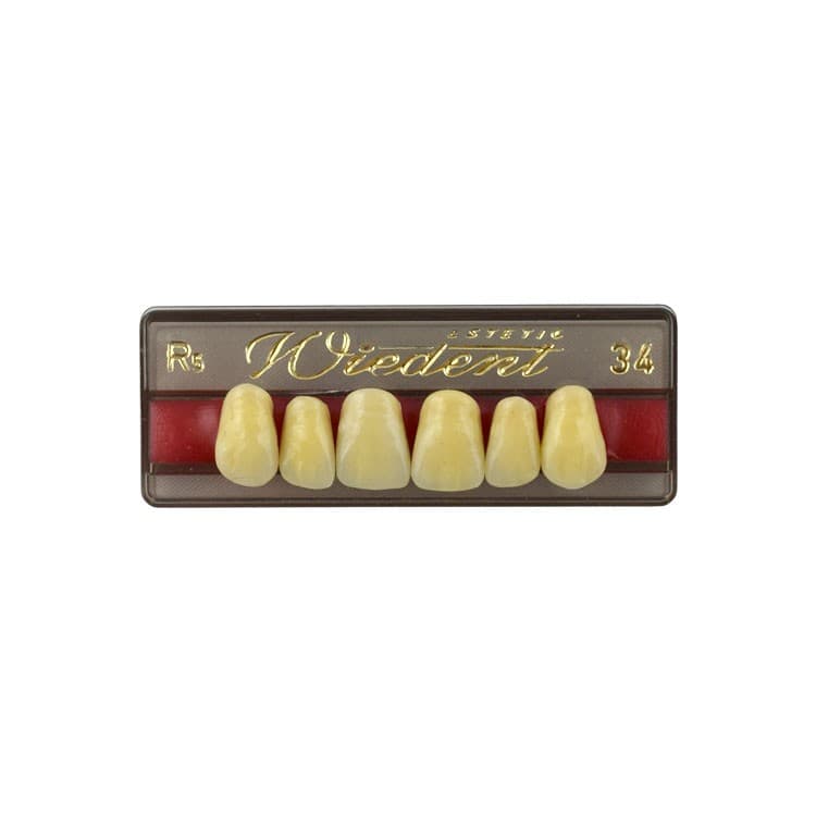 Acrylic teeth upper anteriors no 34, color R5, 6 pieces – oficiali Falcon Medical produkto nuotrauka