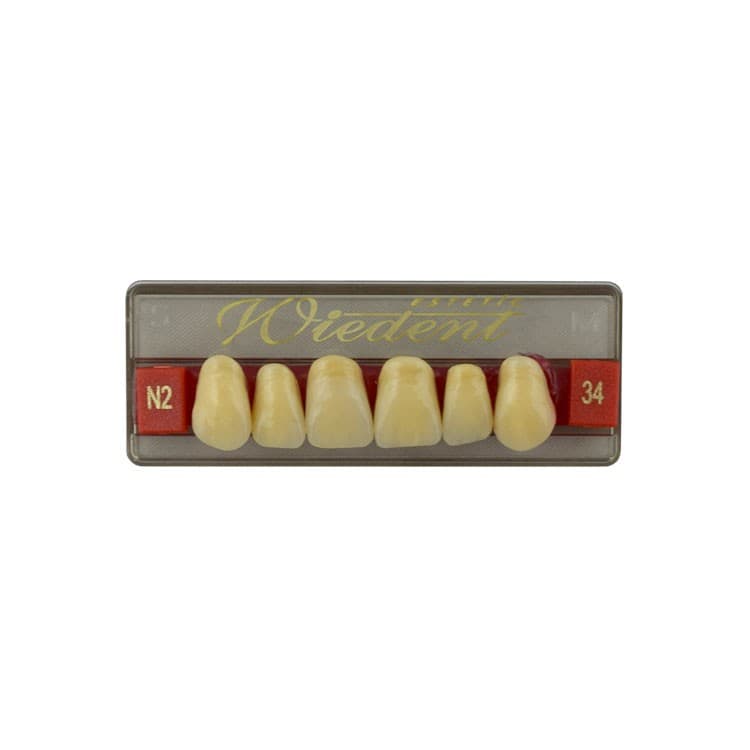 Acrylic teeth upper anteriors no 34, color N2, 6 pieces – oficiali Falcon Medical produkto nuotrauka