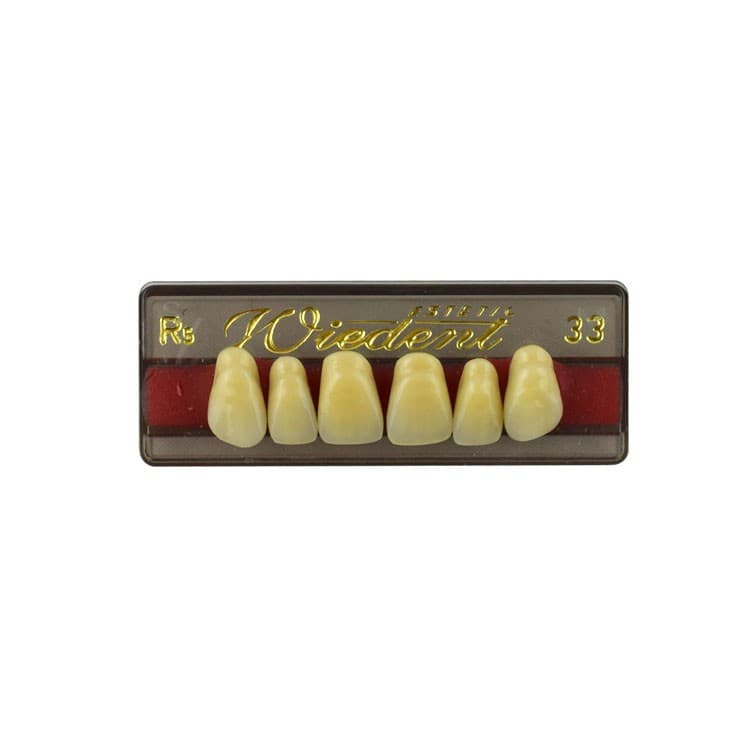 Acrylic teeth upper anteriors no 33, color R5, 6 pieces – oficiali Falcon Medical produkto nuotrauka