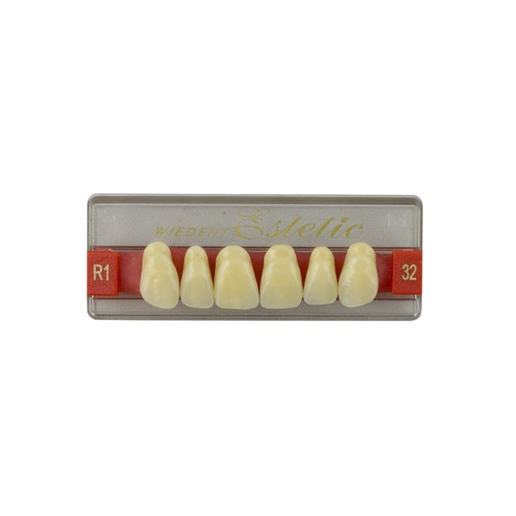 Acrylic teeth upper anteriors no 32, color R1, 6 pieces – oficiali Falcon Medical produkto nuotrauka