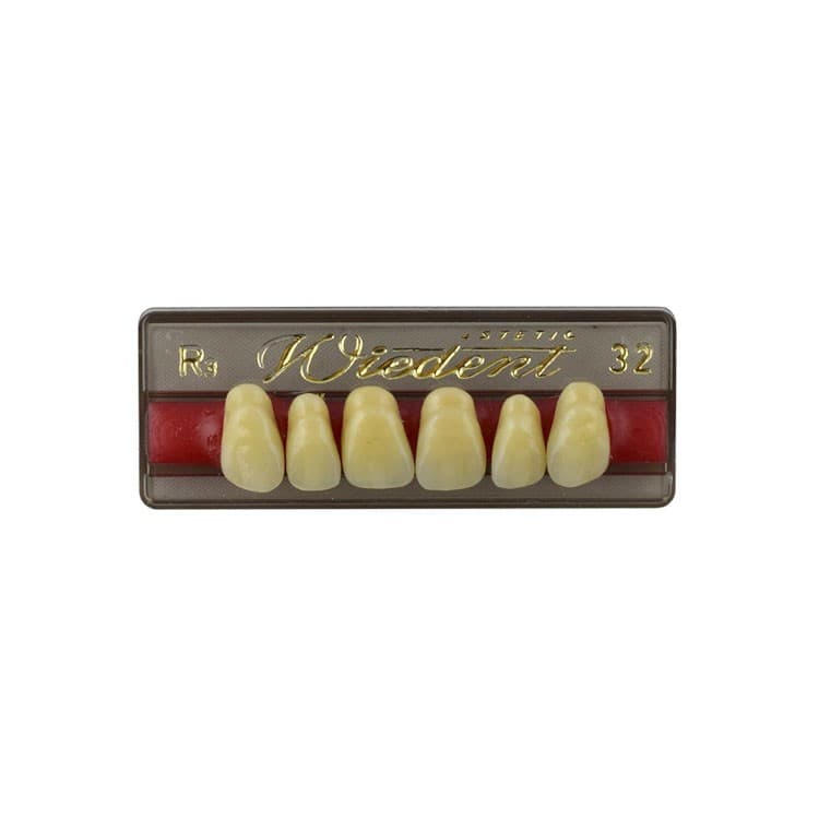 Acrylic teeth upper anteriors no 32, color R3, 6 pieces – oficiali Falcon Medical produkto nuotrauka