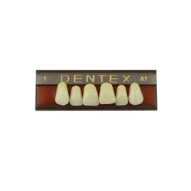 Acrylic teeth upper anteriors no 1, color A1, 6 pieces – oficiali Falcon Medical produkto nuotrauka