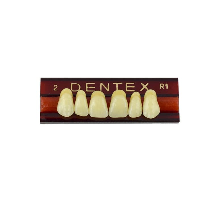 Acrylic teeth upper anteriors no 2, color R1, 6 pieces – oficiali Falcon Medical produkto nuotrauka