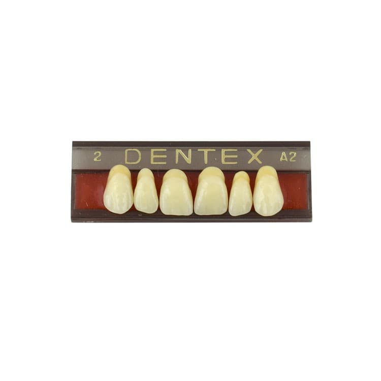Acrylic teeth upper anteriors no 2, color A2, 6 pieces – oficiali Falcon Medical produkto nuotrauka