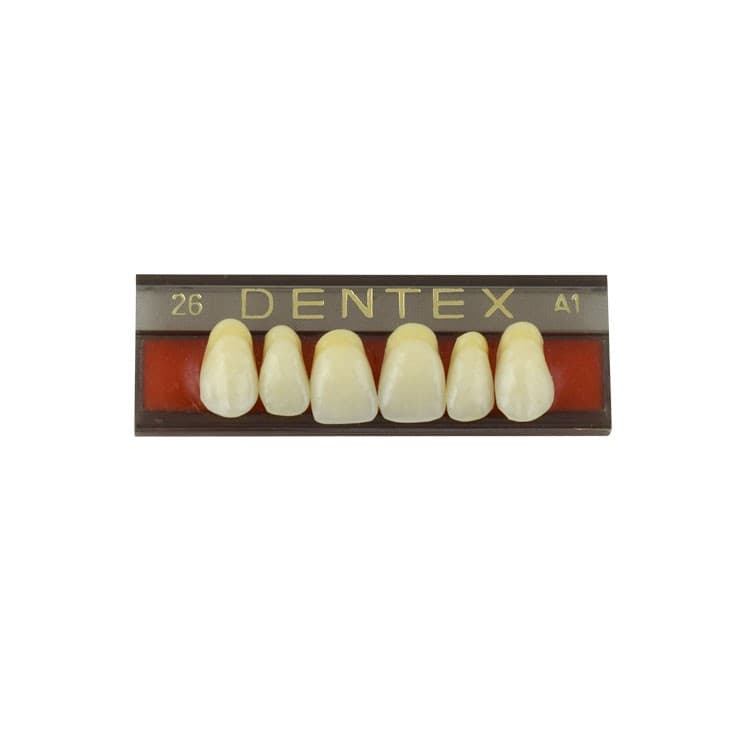Acrylic teeth upper anteriors no 26, color A1, 6 pieces – oficiali Falcon Medical produkto nuotrauka