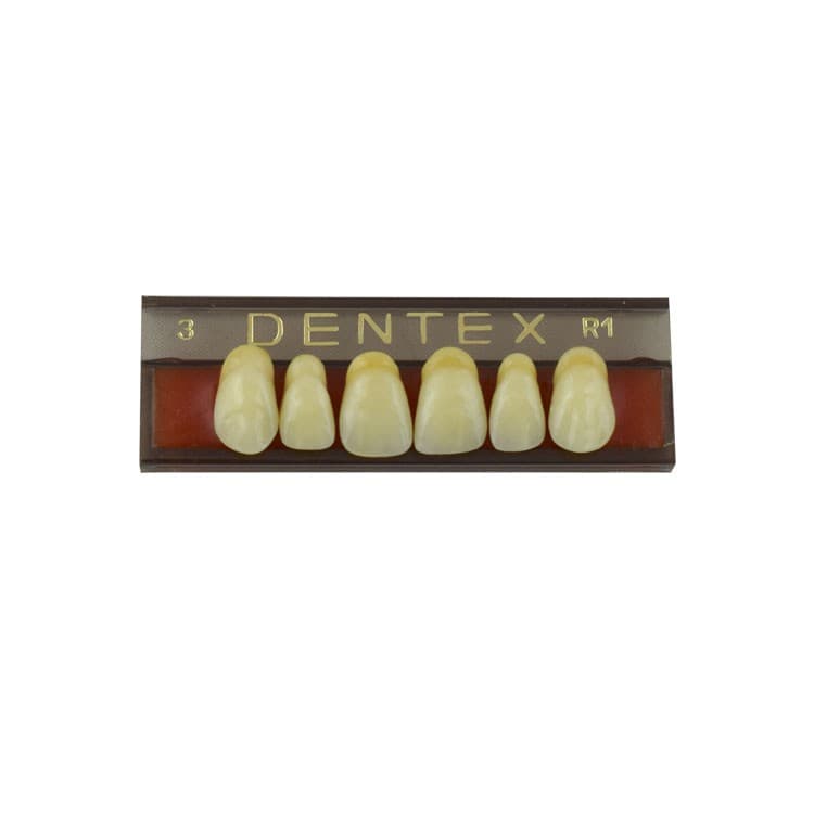 Acrylic teeth upper anteriors no 3, color R1, 6 pieces – oficiali Falcon Medical produkto nuotrauka