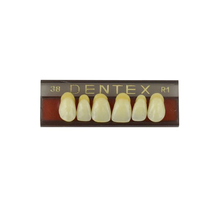 Acrylic teeth upper anteriors no 38, color R1, 6 pieces – oficiali Falcon Medical produkto nuotrauka