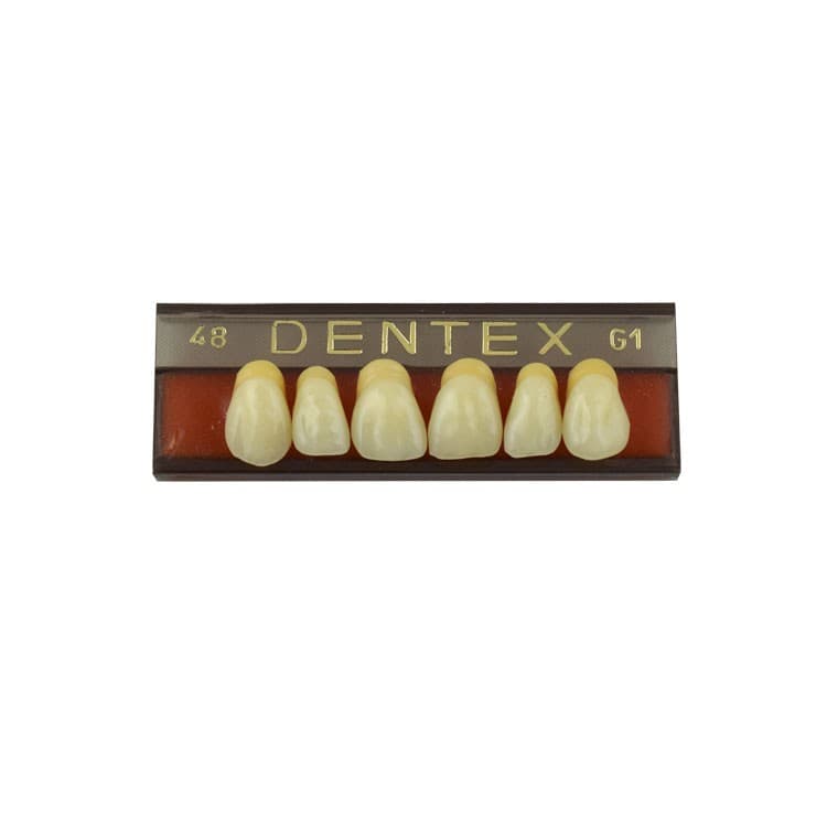 Acrylic teeth upper anteriors no 48, color G1, 6 pieces – oficiali Falcon Medical produkto nuotrauka