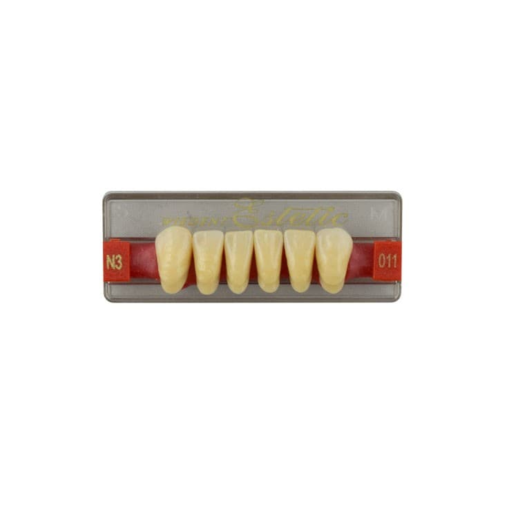 Acrylic teeth lower anteriors no 011, color N3, 6 pieces – oficiali Falcon Medical produkto nuotrauka