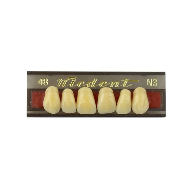 Acrylic teeth upper anteriors no 48, color N3, 6 pieces – oficiali Falcon Medical produkto nuotrauka