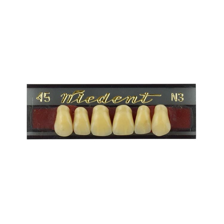 Acrylic teeth upper anteriors no 45, color N3, 6 pieces – oficiali Falcon Medical produkto nuotrauka