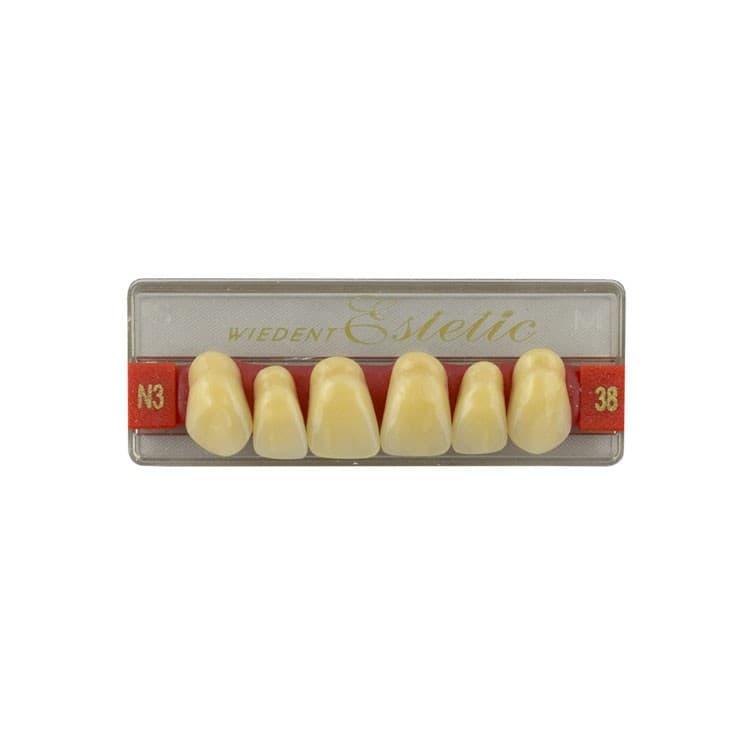 Acrylic teeth upper anteriors no 38, color N3, 6 pieces – oficiali Falcon Medical produkto nuotrauka