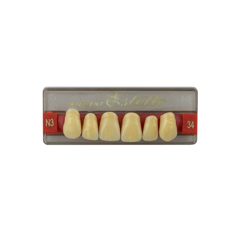 Acrylic teeth upper anteriors no 34, color N3, 6 pieces – oficiali Falcon Medical produkto nuotrauka