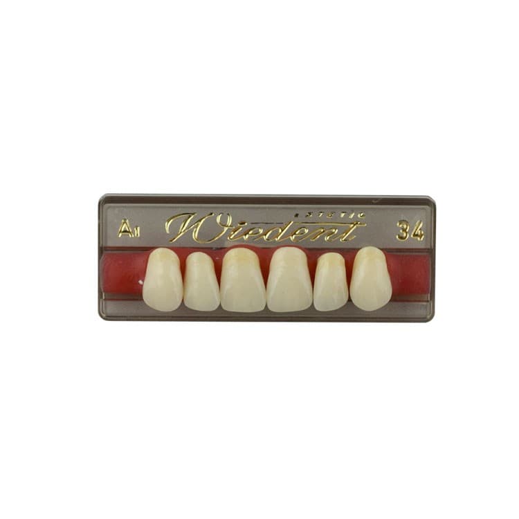 Acrylic teeth upper anteriors no 34, color A1, 6 pieces – oficiali Falcon Medical produkto nuotrauka