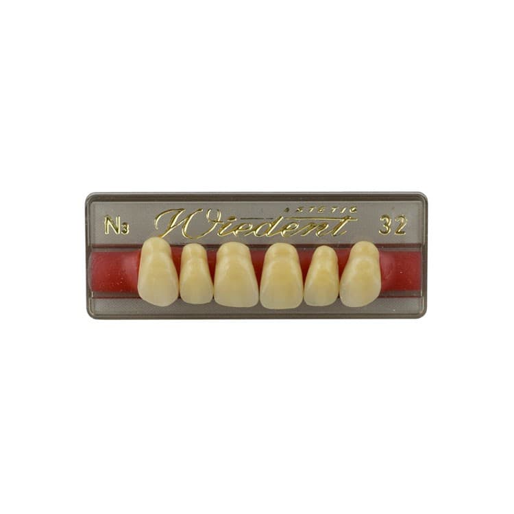 Acrylic teeth upper anteriors no 32, color N3, 6 pieces – oficiali Falcon Medical produkto nuotrauka
