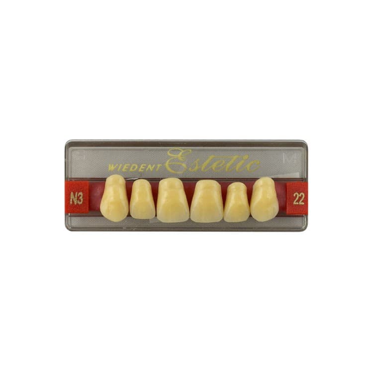 Acrylic teeth upper anteriors no 22, color N3, 6 pieces – oficiali Falcon Medical produkto nuotrauka