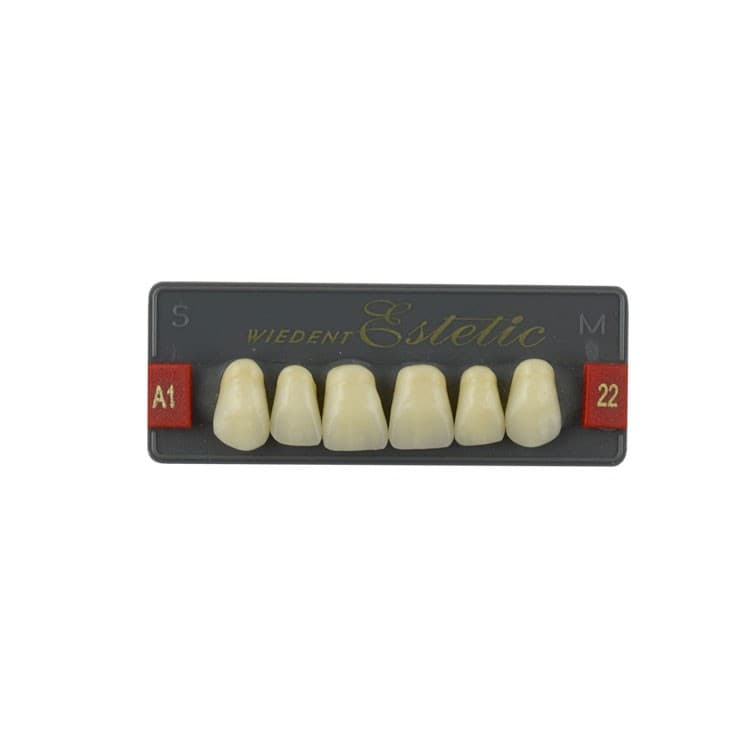 Acrylic teeth upper anteriors no 22, color A1, 6 pieces – oficiali Falcon Medical produkto nuotrauka