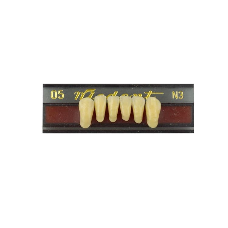 Acrylic teeth lower anteriors no 05, color N3, 6 pieces – oficiali Falcon Medical produkto nuotrauka