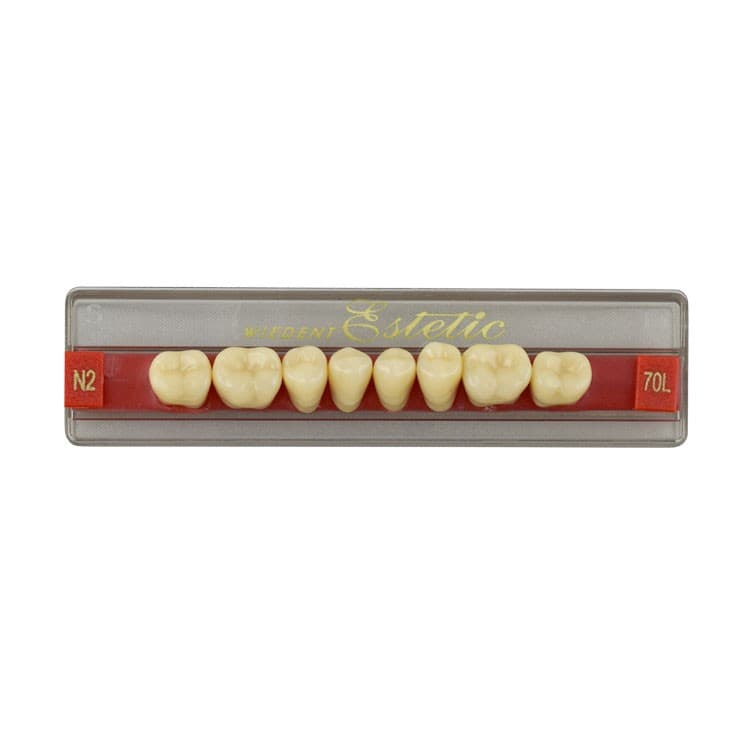 Acrylic teeth lower posteriors no 70 , color N2, 8 pieces – oficiali Falcon Medical produkto nuotrauka