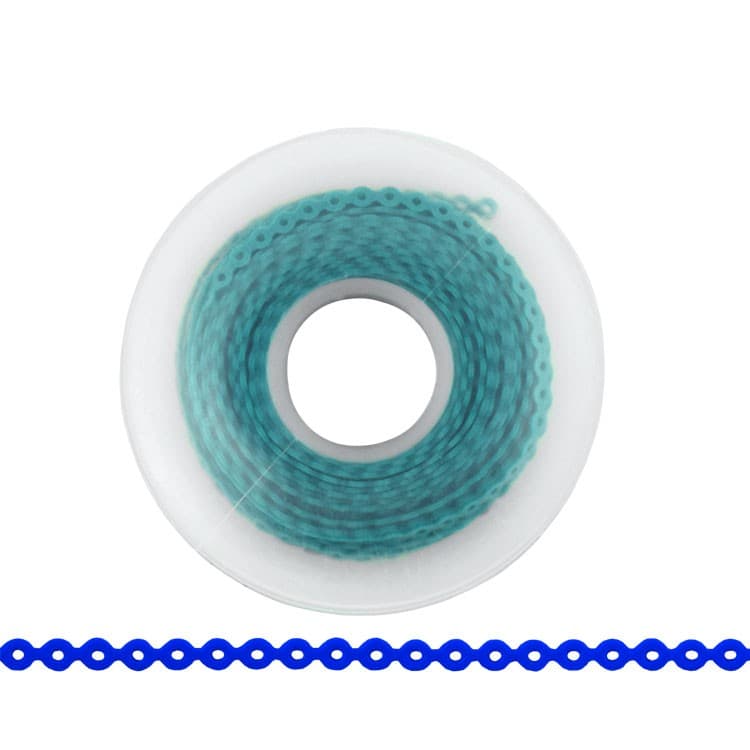 ElastoMax Uno elastomeric chain, short, teal (4.5m spool) – oficiali Falcon Medical produkto nuotrauka