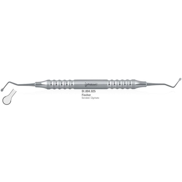 Classic-Lite Gingival cord packer Fischer serrated fig. 2 – oficiali Falcon Medical produkto nuotrauka