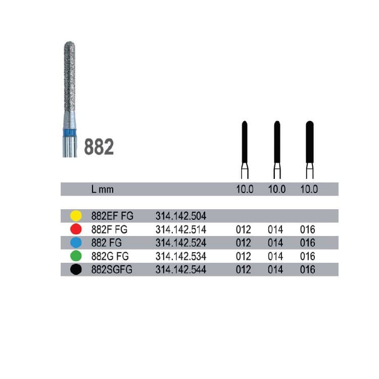 Diamond bur FG medium grit, 882.314.142.524.010 – oficiali Falcon Medical produkto nuotrauka