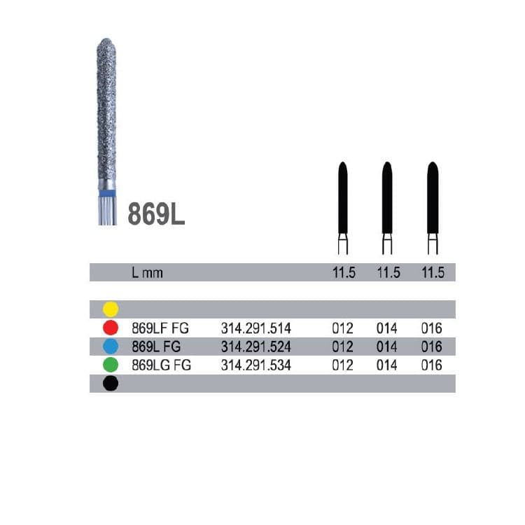 Diamond bur FG medium grit, 869L.314.291.524.014 – oficiali Falcon Medical produkto nuotrauka