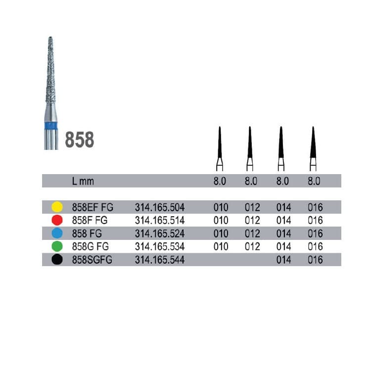 Diamond bur FG medium grit, 858.314.165.524.012 – oficiali Falcon Medical produkto nuotrauka