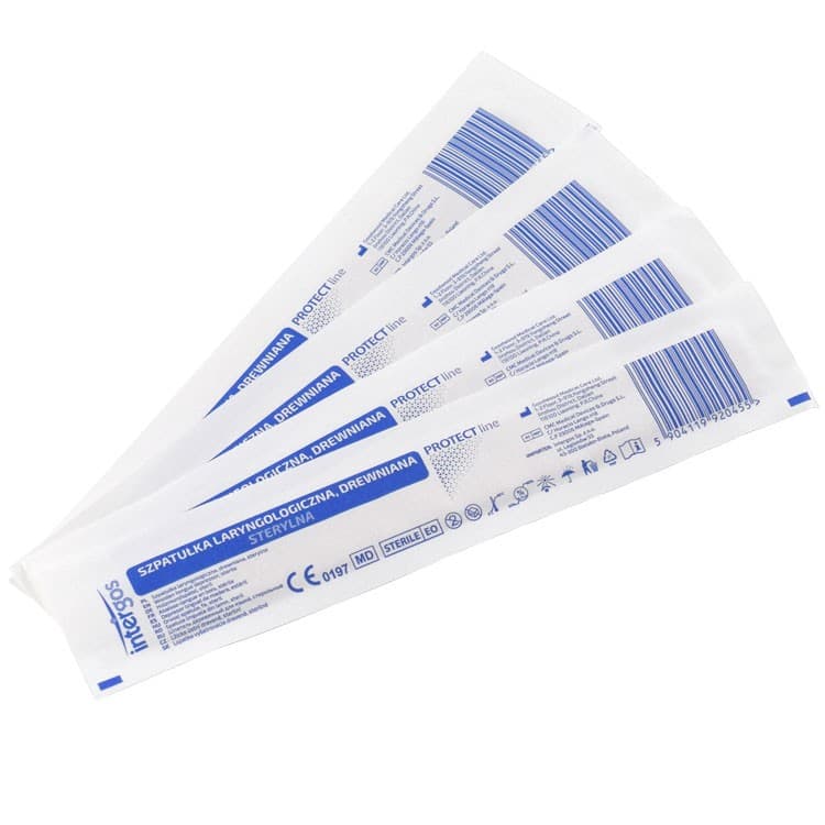 Disposable wooden tongue depressors, Sterile 17 x 1.6 mm , 150 mm (Pack of 100) – oficiali Falcon Medical produkto nuotrauka