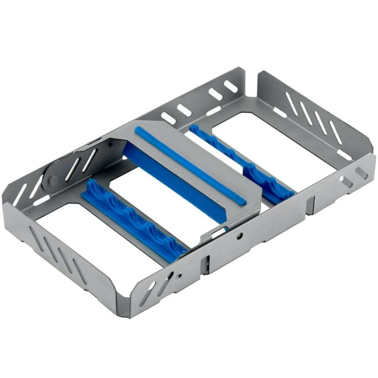 Moderna cassette tray for 5 instruments 185 x 110 x 25mm, blue – oficiali Falcon Medical produkto nuotrauka