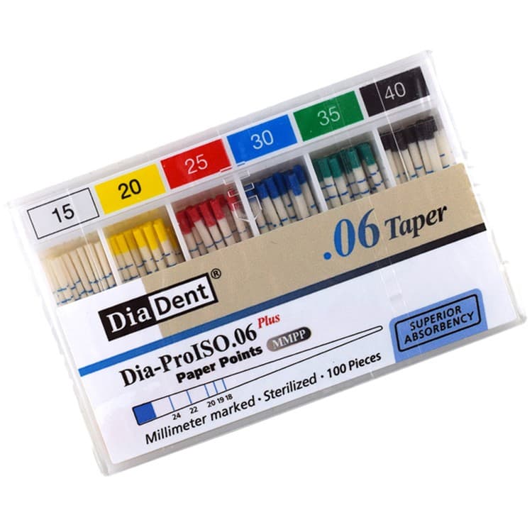 Diadent paper points Dia ProISO .06 Plus # 30 (100 pieces) – oficiali Falcon Medical produkto nuotrauka