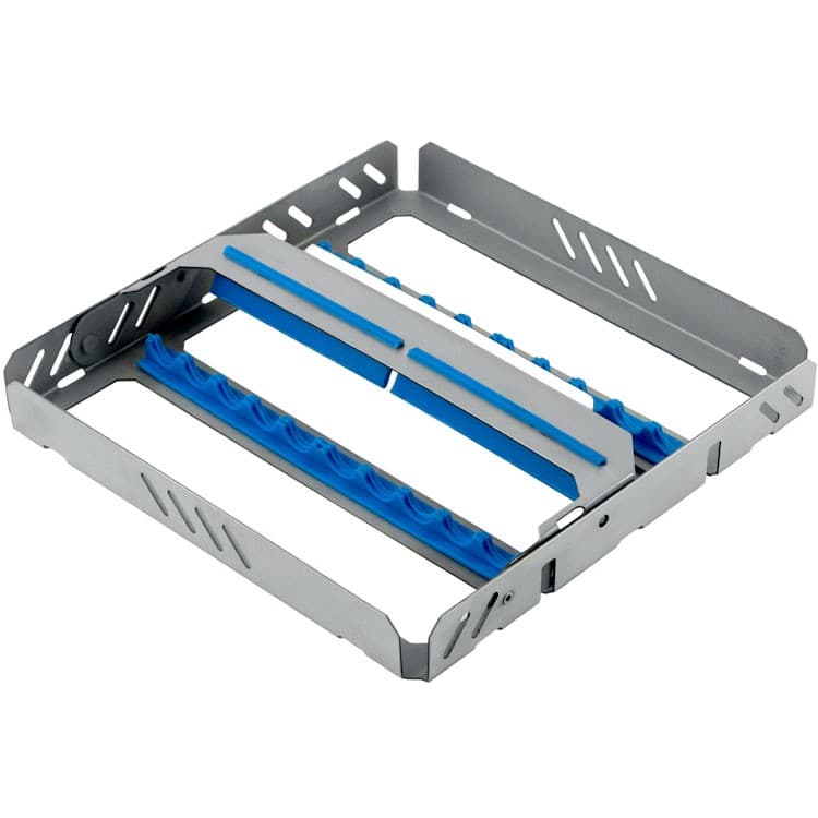 Moderna cassette tray for 10 instruments 185 x 180 x 25mm, blue – oficiali Falcon Medical produkto nuotrauka